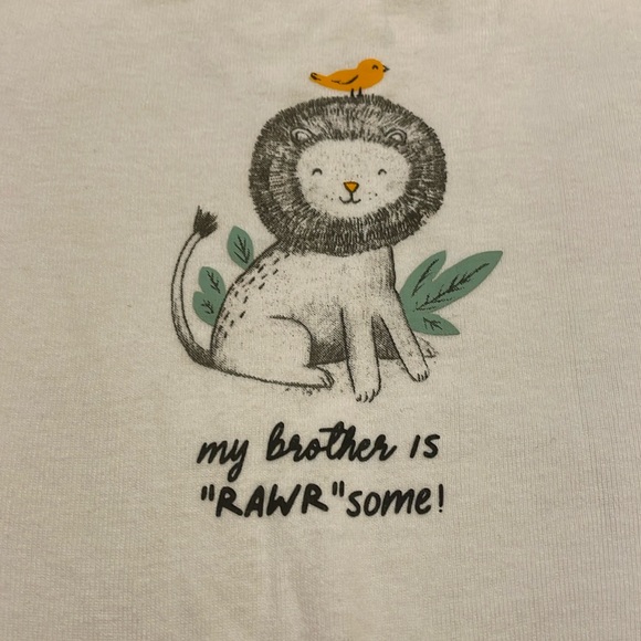 Carter's Other - My brother is “rawr”some short sleeve white bodysuit